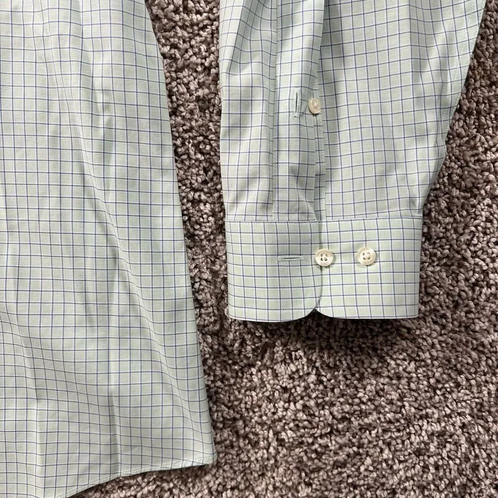 Vintage Brooks Brothers 346 Shirt Men 17.5-4/5 Plaid Slim Fit Classiccore Pocket - Picture 9 of 16